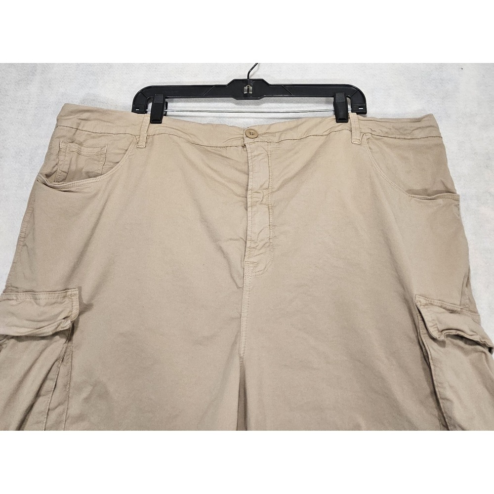 Good American Pants Womens Sz 22 Plus‎ Baggy Cargo Khaki Stretch Loose Straight - Picture 4 of 8